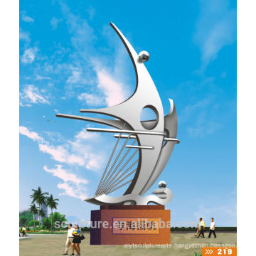 modern art stainless steel sail statue/nautical sculpture for outdoor decoration